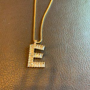 Baublebar  E Initial Necklace- Pendant & Chain - Brand  New